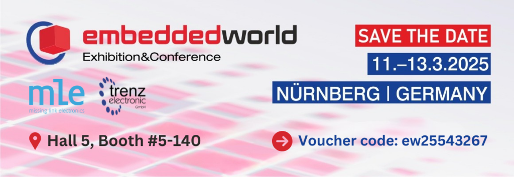 MLE and Trenz at Embedded World 2025 - EW25 banner